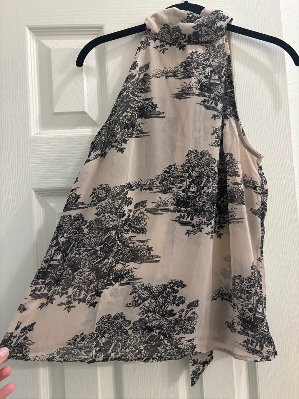 Elan Blush and Black Printed Halter Top